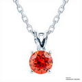 1 Carat Orange Solitaire Pendant Made with Swarovski Zirconia